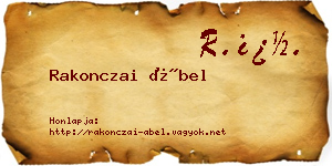 Rakonczai Ábel névjegykártya