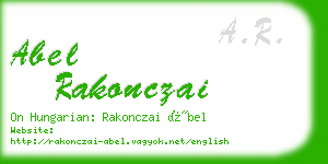 abel rakonczai business card